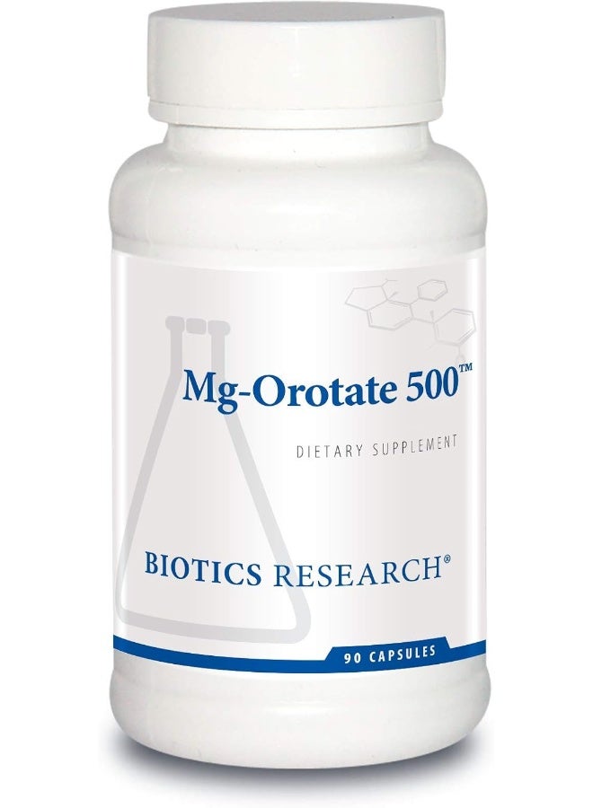 BIOTICS Research Mg Orotate 500 Magnesium Orotate Form, Cardiovascular Support, Heart Health, Overall Relaxation Response, Improves Sleep And Muscle Relaxation. 90 Capsules - Image 1